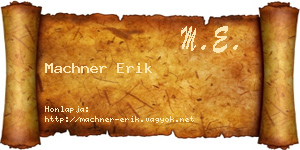 Machner Erik névjegykártya